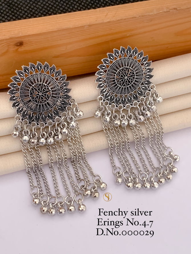 3 Fancy Navratri Special Silver Earrings Wholesale Shop In Surat
